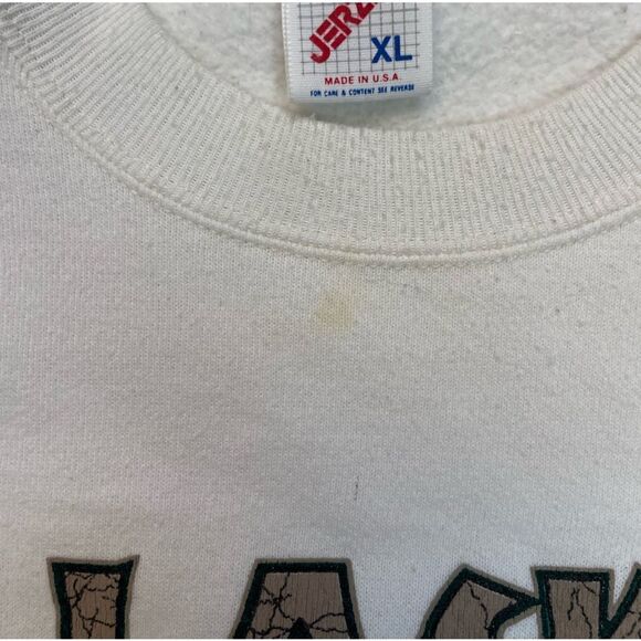 VINTAGE Juneau Alaska Graphic Crewneck Sweatshirt Men Large White USA 90s - Picture 4 of 7